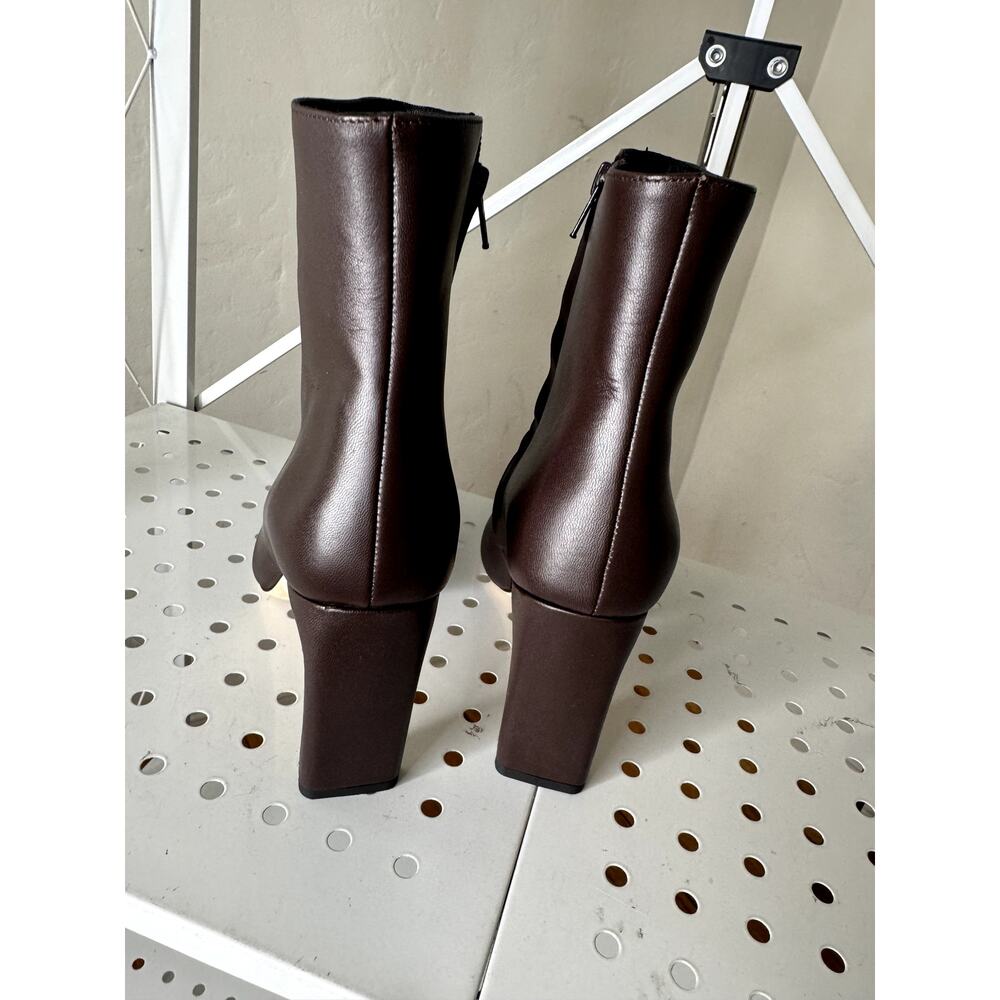 New STAUD Wally leather ankle boots in Espresso brown 39 1/2 - Picture 3 of 8